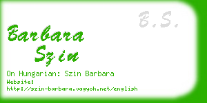 barbara szin business card